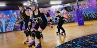 Members of the Long Island Roller Rebels 