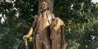 george washington statue rose garden