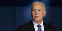 U.S. President Joe Biden speaks onstage during the first day of the Democratic National Convention at the United Center on August 19, 2024 in Chicago, Illinois.