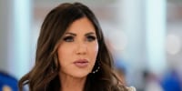 Homeland Security Secretary Kristi Noem speaks at the Nashville International Airport on July 17, 2025.