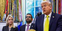 President Trump And FBI Director Patel Hold News Conference