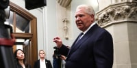 Doug Ford, Ontario's premier, speaks to members of the media on Parliament Hill in August.