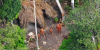 Uncontacted people in Brazil. Photo taken on a FUNAI fly-over in 2010.