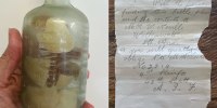 A bottle found on a beach in Australia contained letters from WWI soldiers.