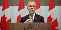 Canada's Prime Minister Mark Carney speaks during a press conference after the Asia-Pacific Economic Cooperation economic leaders' meeting in Gyeongju, South Korea, on Nov. 1.