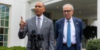 Schumer - Jeffries post White House budget meeting press conference in Washington DC