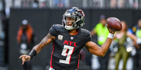 Atlanta quarterback Michael Penix Jr. throws a pass.