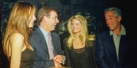 Melania Trump, Prince Andrew, Gwendolyn Beck and Jeffrey Epstein at a party at the Mar-a-Lago club.