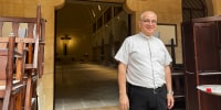 Rev. Miled Abboud outside Sant Anthony of Padua Catholic church in Beirut on Saturday.