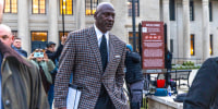 Michael Jordan walking to trial