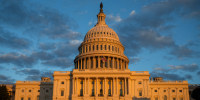 The US Capitol is seen at sunset 