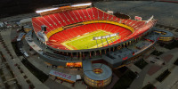 Overhead image of Arrowhead Stadium, in Kansas City, MO.