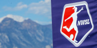 A NWSL logo sign