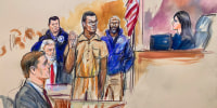 Courtroom sketch shows Brian Cole Jr. during a court a appearance.