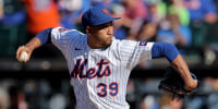 Sep 18, 2025; New York City, New York, USA; New York Mets relief pitcher Edwin Diaz (39) pitches against the San Diego Padres during the ninth inning at Citi Field. Mandatory Credit: Brad Penner-Imagn Images