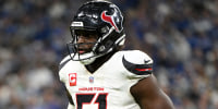 INDIANAPOLIS, IN - NOVEMBER 30: Houston Texans DE Will Anderson Jr. heads toward the field during game featuring the Houston Texans and Indianapolis Colts on November 30, 2025 at Lucas Oil Stadium in Indianapolis, IN. (Photo by John Rivera/Icon Sportswire via Getty Images)