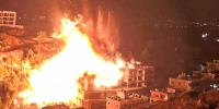This image grab from an AFPTV footage taken on January 5, 2026, shows an Israeli strike on the  village of Kfar Hatta, in southern Lebanon.