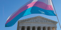 Transgender flag in front of the Supreme Court