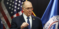 Border czar Tom Homan speaks during a news conference about ongoing immigration enforcement operations on January 29, 2026 in Minneapolis, Minnesota.