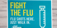 A flu shot sign