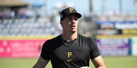 CLEARWATER, FLORIDA - MARCH 14, 2025: Konnor Griffin #85 of the Pittsburgh Pirates participates in batting practice prior to a Spring Breakout game against the Philadelphia Phillies at BayCare Ballpark on March 14, 2025 in Clearwater, Florida. (Photo by Diamond Images via Getty Images)