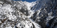 Salt Lake City, UT - April 6: Evidence of a large avalanche fol