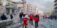 Rescue Teams Work At Airstrike-Damaged Building In Iran
