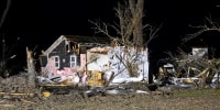 House damaged by tornado.
