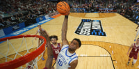 Kentucky's Brandon Garrison dunks against Santa Clara in the second half of their 2026 NCAA Tournament game. 