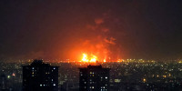 Explosions erupt following strikes at Tehran Oil Refinery in Tehran on March 7.