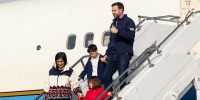 U.S. Vice President JD Vance, Second Lady Usha Vance, their daughter Mirabel and son Vivek.
