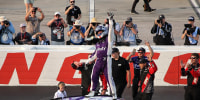 DARLINGTON, SOUTH CAROLINA - MARCH 22: Tyler Reddick, driver of the #45 Xfinity Toyota, celebrates after winning the NASCAR Cup Series Goodyear 400 at Darlington Raceway on March 22, 2026 in Darlington, South Carolina. (Photo by Jonathan Bachman/Getty Images)