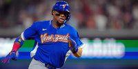 MIAMI, FL - MARCH 16: Ronald Acuña Jr. #21 of Team Venezuela advances to third base during the 2026 World Baseball Classic WBC game presented by Capital One between Team Venezuela and Team Italy at loanDepot park on Monday, March 16, 2026 in Miami, Florida. (Photo by Daniel Shirey/WBCI/MLB Photos via Getty Images)