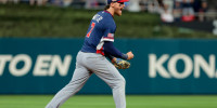 Mar 15, 2026; Miami, FL, United States; United States shortstop Bobby Witt Jr. (7) reacts after a play in the eighth inning against the Dominican Republic during a semifinal game of the 2026 World Baseball Classic at loanDepot Park. Mandatory Credit: Sam Navarro-Imagn Images
