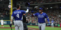 Mar 11, 2026; Houston, TX, United States; Italy first baseman Vinnie Pasquantino (9) reacts after hitting a home run against Italy in the sixth inning at Daikin Park. Mandatory Credit: Thomas Shea-Imagn Images