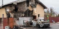 A damaged veterinary clinic building following an air attack in Chabany, Kyiv region, amid the Russian invasion of Ukraine. Ukraine on April 3.