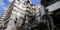 Aftermath of an Israeli strike carried out on Wednesday, in Tallet El Khayat in Beirut