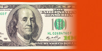 A $100 dollar bill disappearing into red