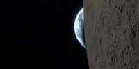 The Earth disappears behind the moon