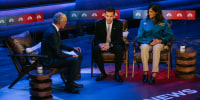 Lester Holt speaks to Jared Isaacman, NASA Administrator, and SUni Williams, Astronaut, at Common Ground, in Washington, D.C., on April 23, 2026.