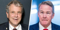 Democratic ex-Sen. Sherrod Brown and Republican Sen. Jon Husted.