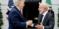 US President Trump meets with Brazilian President Lula da Silva at the White House