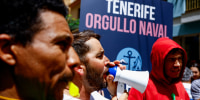 Port workers protest in Santa Cruz de Tenerife