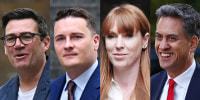From left: Manchester mayor Andy Burnham, Health Secretary Wes Streeting, former Deputy Prime Minister Angela Rayner and Energy Secretary Ed Miliband.