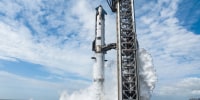Starship V3 on the launch pad during a wet dress rehearsal.