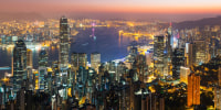 Image: Hong Kong city view from peak at Sunrise