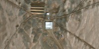A satellite image shows what security analysts say is a launch pad, in the Xinjiang Uyghur Autonomous Region