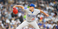 Apr 27, 2026; San Diego, California, USA; Chicago Cubs starting pitcher Matthew Boyd (16) delivers during the first inning against the San Diego Padres at Petco Park. Mandatory Credit: Denis Poroy-Imagn Images