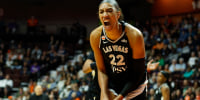 UNCASVILLE, CT - MAY 13: A'ja Wilson #22 of the Las Vegas Aces reacts during the WNBA game between Las Vegas Aces and Connecticut Sun on May 13, 2026, at Mohegan Sun Arena in Uncasville, CT. (Photo by M. Anthony Nesmith/Icon Sportswire via Getty Images)