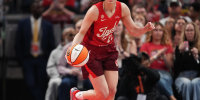 INDIANAPOLIS, IN - MAY 9: Caitlin Clark #22 of the Indiana Fever drives to the basket during the game against the Dallas Wings on May 9, 2026 at the Gainbridge Fieldhouse inIndianapolis, Indiana. NOTE TO USER: User expressly acknowledges and agrees that, by downloading and or using this Photograph, user is consenting to the terms and conditions of the Getty Images License Agreement. Mandatory Copyright Notice: Copyright 2026 NBAE (Photo by Jeff Dean/NBAE via Getty Images)